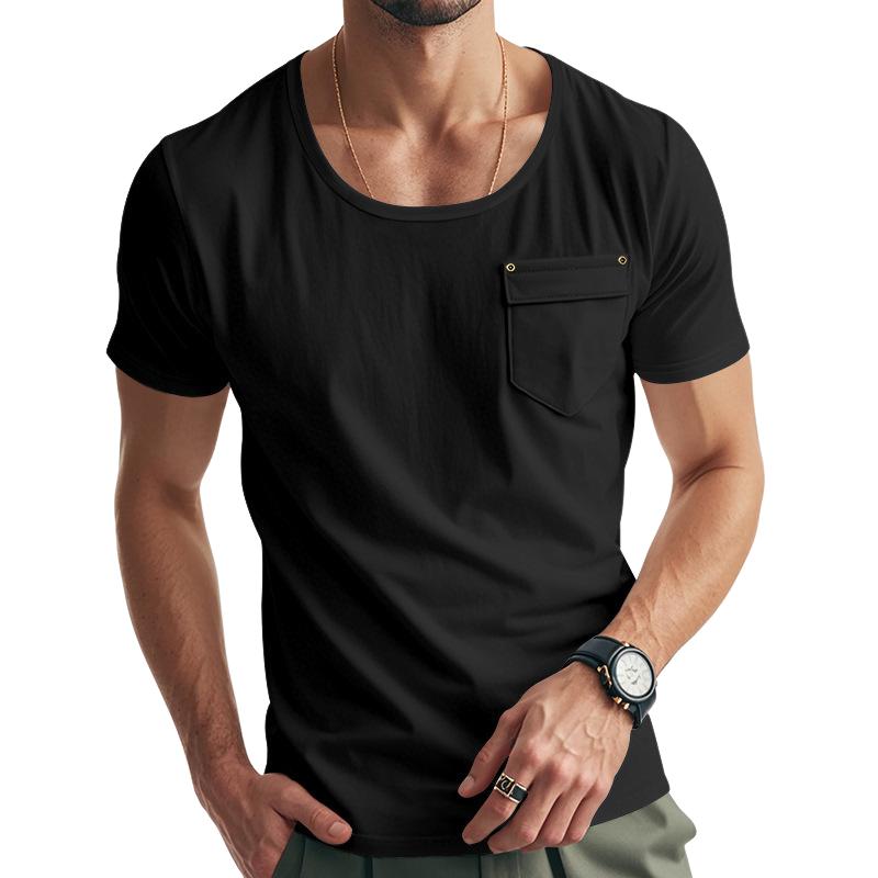 Men’s Vintage Casual Pocket Short Sleeve T-Shirt 25011171X