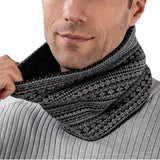 Men's Retro Jacquard Windproof Warm Knitted Scarf 11241989F