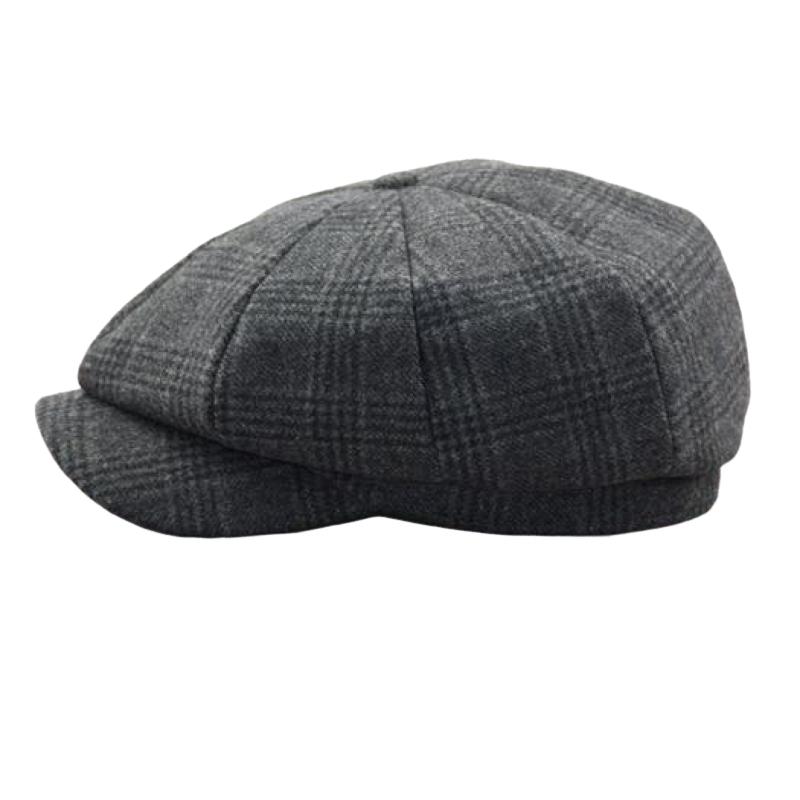 Cappello ottagonale classico da uomo a quadri 12007846K