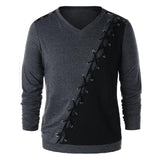 Men's Casual Fashion V-neck Sweatshirt 20446299F