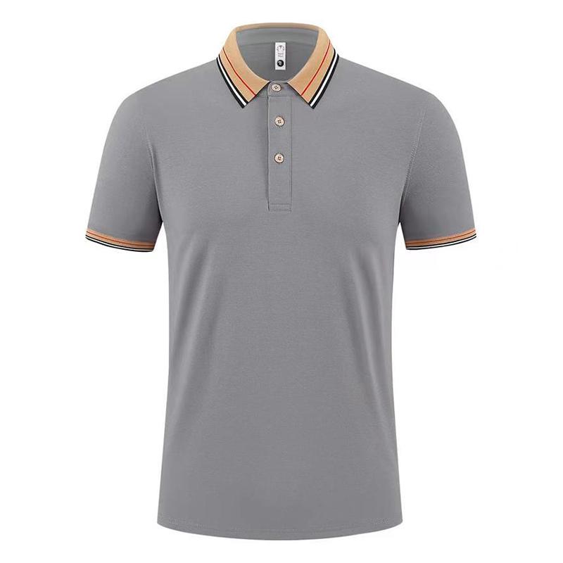 Men's Solid Colorblock Trim Short Sleeve Polo Shirt 35448680Z