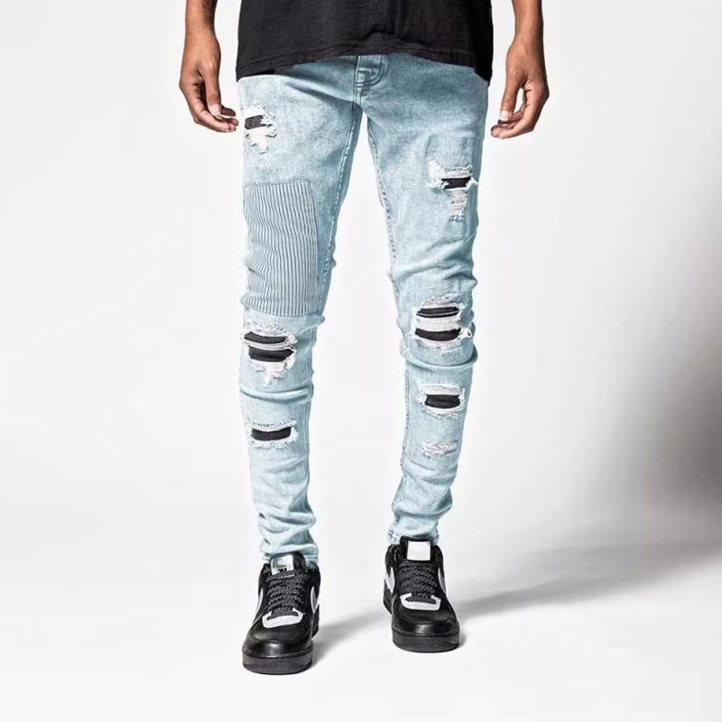 Men's Fashion Distressed Skinny Casual Jeans 62647592Z