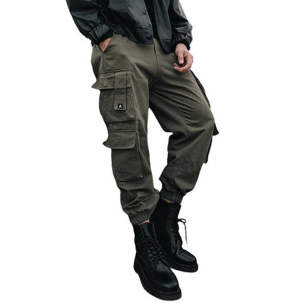 Men's Solid Color Loose Multi-pocket Cargo Pants 25408161Z