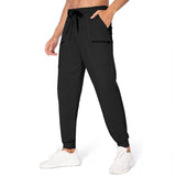 Men's Solid Color Elastic Waist Multi-pocket Sports Pants 50872632Z