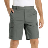 Men's Classic Solid Straight Multi-pocket Cargo Shorts 17407650Z