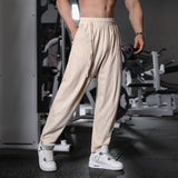 Men's Solid Color Loose Cotton And Linen Breathable Casual Pants 18274973Z