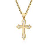 Retro Casual Color Matching Cross Necklace 27329294TO