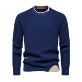 Men's Stylish Contrast Color Crew Neck Pullover Knitted Sweater 22544804M