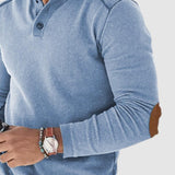 Men's Casual Colorblock Print Button Collar Long Sleeve Sweatshirt 98836321Y