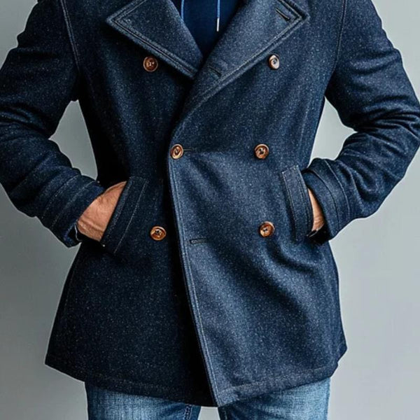 Men's Vintage Wool Double-Breasted Trench Coat 06391004Y