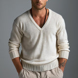 Men's Warm V-Neck Pullover Knitted Sweater 39521243F