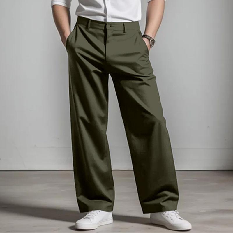 Men's Solid Color Loose Straight Suit Pants 62762310Z