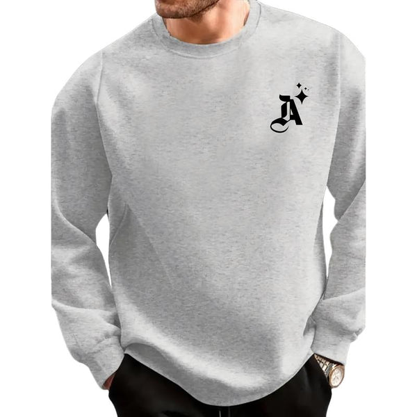 Men's Crew Neck Letter Print Long Sleeve Sweatshirt 76371519X