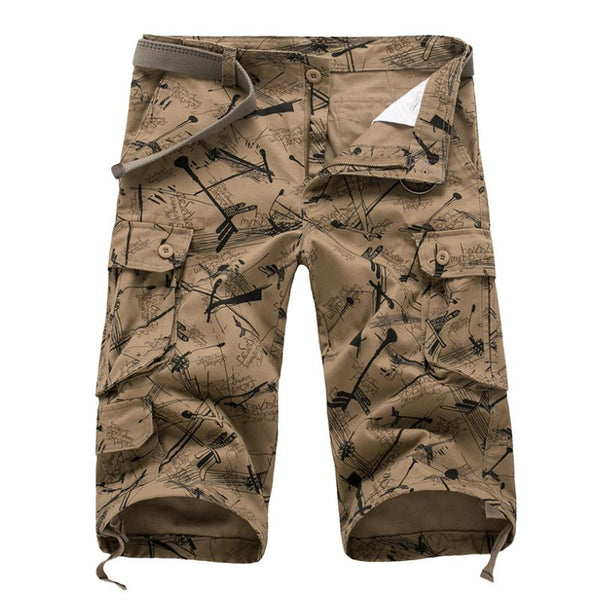 Men's Casual Outdoor Cotton Multi-Pocket Straight Cargo Shorts (Blet Excluded) 72616389M