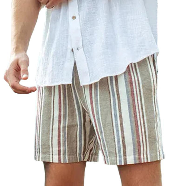 Men's Striped Print Drawstring Shorts 21441386Y