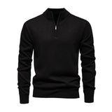 Men's Casual Zipper Stand Collar Loose Fleece Pullover Sweatshirt 26505971M