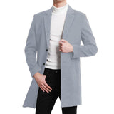 Men's Solid Notch Lapel Single Breasted Casual Coat 12754894Z