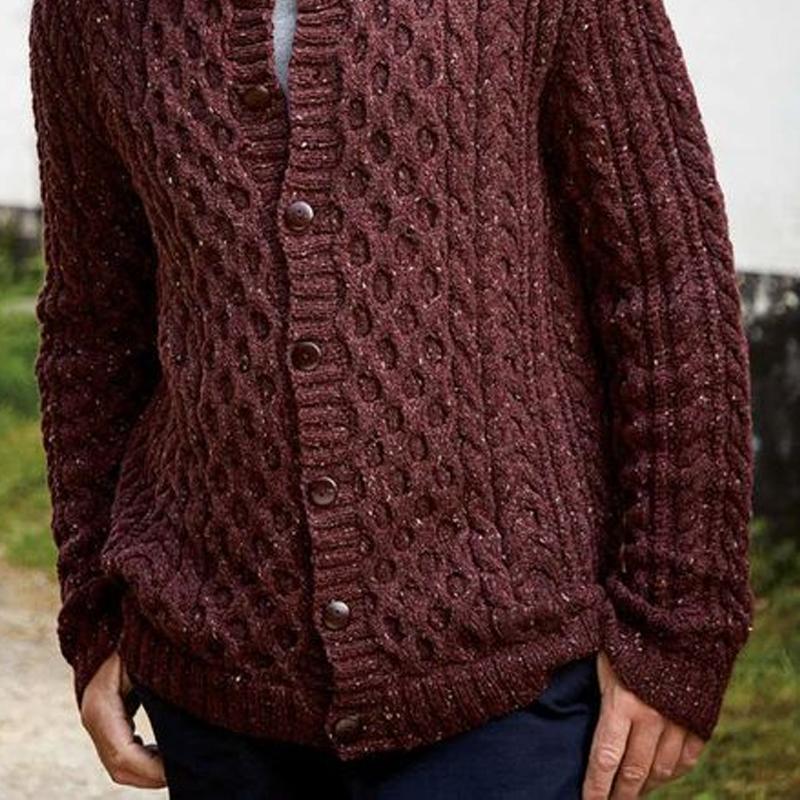 Cardigan monopetto in maglia con scollo rotondo da uomo 18392504Z
