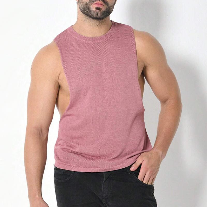 Men's Solid Color Round Neck Sleeveless Tank Top 19919516Z