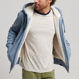 Men's Solid Color Fleece Hooded Zipper Sports Casual Jacket 92840924Z