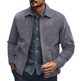 Men's Casual Simple Suede Lapel Jacket 82263531Y