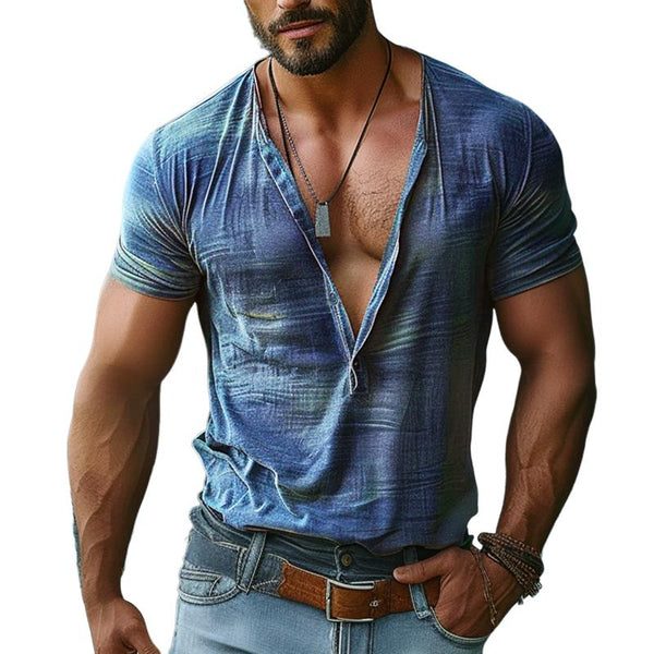 Men's Casual Short-sleeved Printed T-shirt 18729368TO