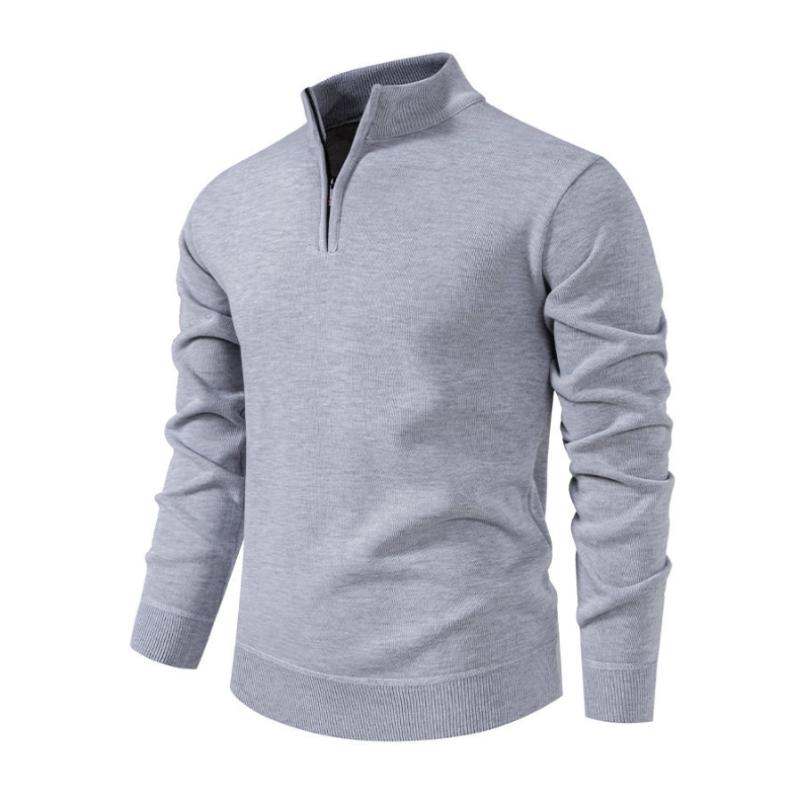 Men's Casual Zipper Stand Collar Loose Fleece Pullover Sweatshirt 26505971M