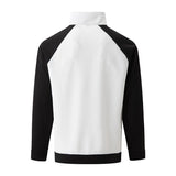 Men's Colorblock Waffle Stand Collar Long Sleeve Zipper Jacket 83345082Z