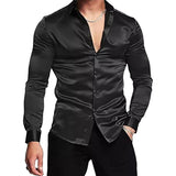 Men's Shiny Solid Color Shirt 56212505U