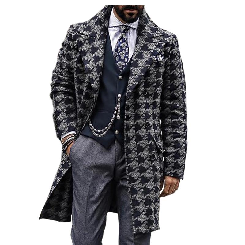 Men's Classic Mid-length Lapel Printed Coat 85125452F