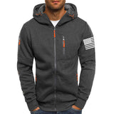 Men's Solid Cardigan Zip-Up Hooded Jacket 59926043X