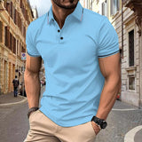 Men's Casual Lapel Slim Fit Short Sleeve Polo Shirt 29496777M