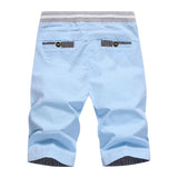 Men's Casual Cotton Linen Straight Slim Elastic Waist Shorts 39500946M