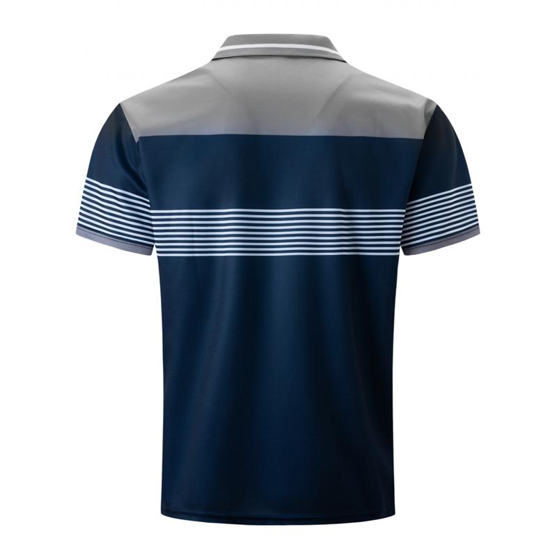 Men's Colorblock Striped Lapel Short Sleeve Casual Polo Shirt 33460927Z