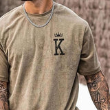 Men's Casual Spade K Short-sleeved T-shirt 26768867TO