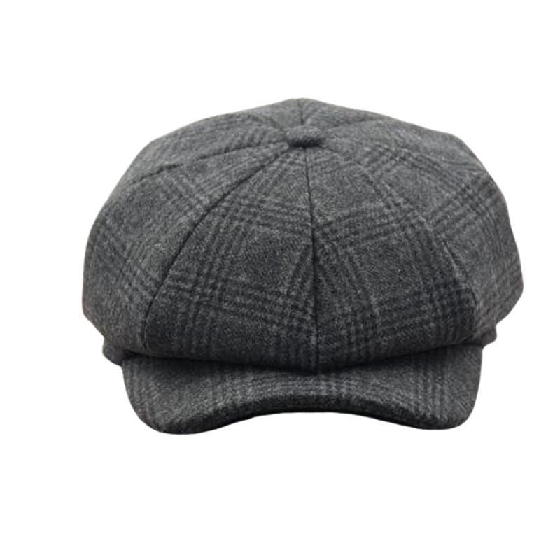 Cappello ottagonale classico da uomo a quadri 12007846K