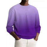 Men's Gradient Round Neck Long Sleeve Loose Casual Sweatshirt 06513271Z