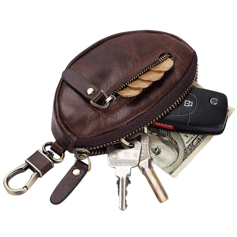 Men's Classic Cowhide Car Key Zipper Wallet  08486347K