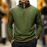 Men's Solid Polar Fleece Half Zip Neck Long Sleeve Outdoor Casual Sweatshirt 26479966Z