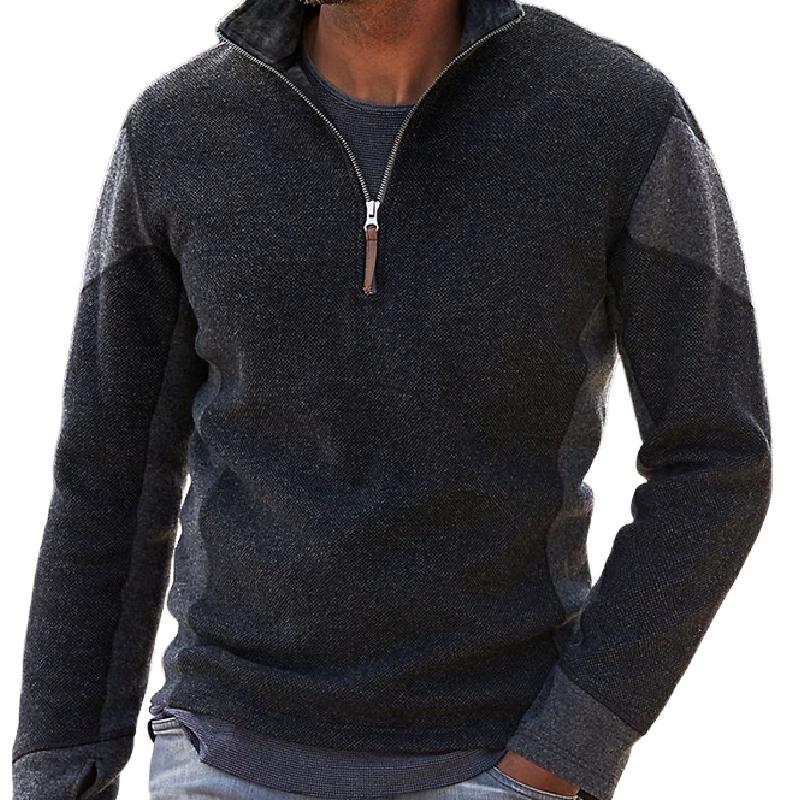 Men's Classic Stand Collar Casual Sweatshirt 77777851F