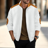 Men's Casual Colorblock Lapel Zipper Jacket 98580197X