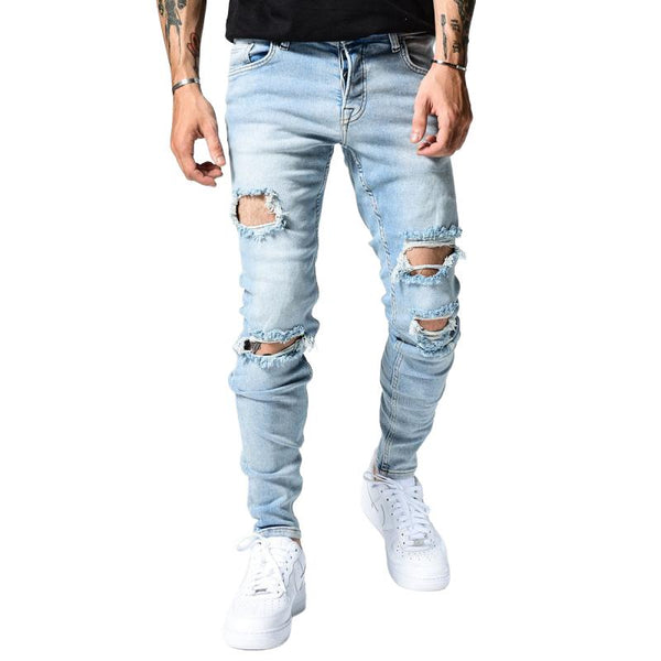 Men's Fashion Distressed Skinny Casual Jeans 55129245Z