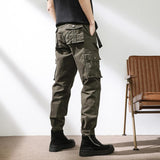 Men's Solid Loose Multi-Pocket Casual Cargo Pants 39124547Z