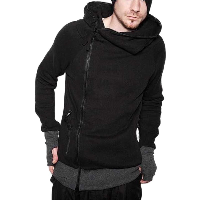 Men's Side Zipper Hooded Casual Long Sleeve Hoodie 25044995U