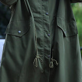 Men's Retro Casual Solid Color Drawstring Long Trench Coat 49229239TO