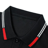 Men's Colorblock Lapel Long Sleeve Casual Polo Shirt 39712822Z