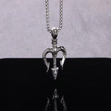 Retro Casual Nordic Trident Neptune Necklace 59483419TO