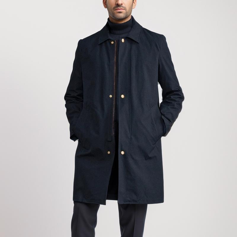 Men's Solid Color Simple Mid-Length Trench Coat 52166960Y