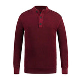 Men's Casual Stand Collar Button Loose Pullover Knitted Sweater 05609416M