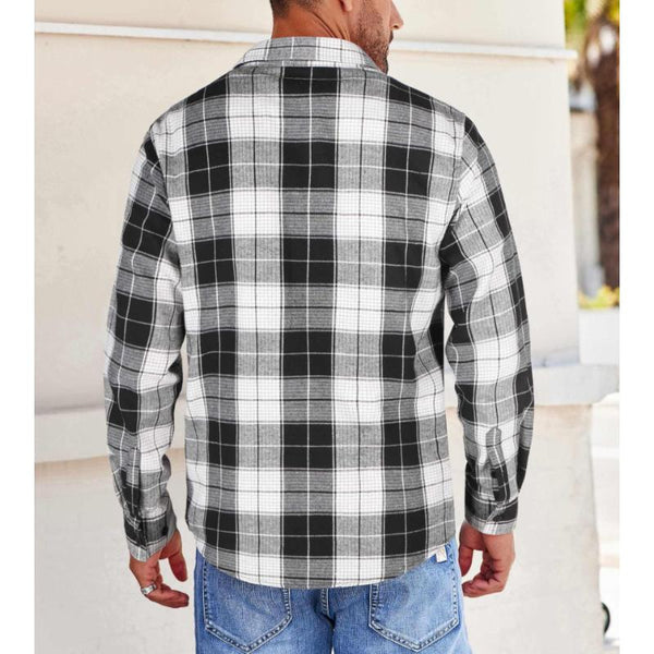 Men's Casual Plaid Long Sleeve Shirt 84216023Y